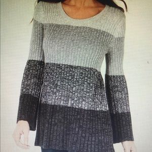 Style & Co Striped Bell-Sleeve Tunic, Size M